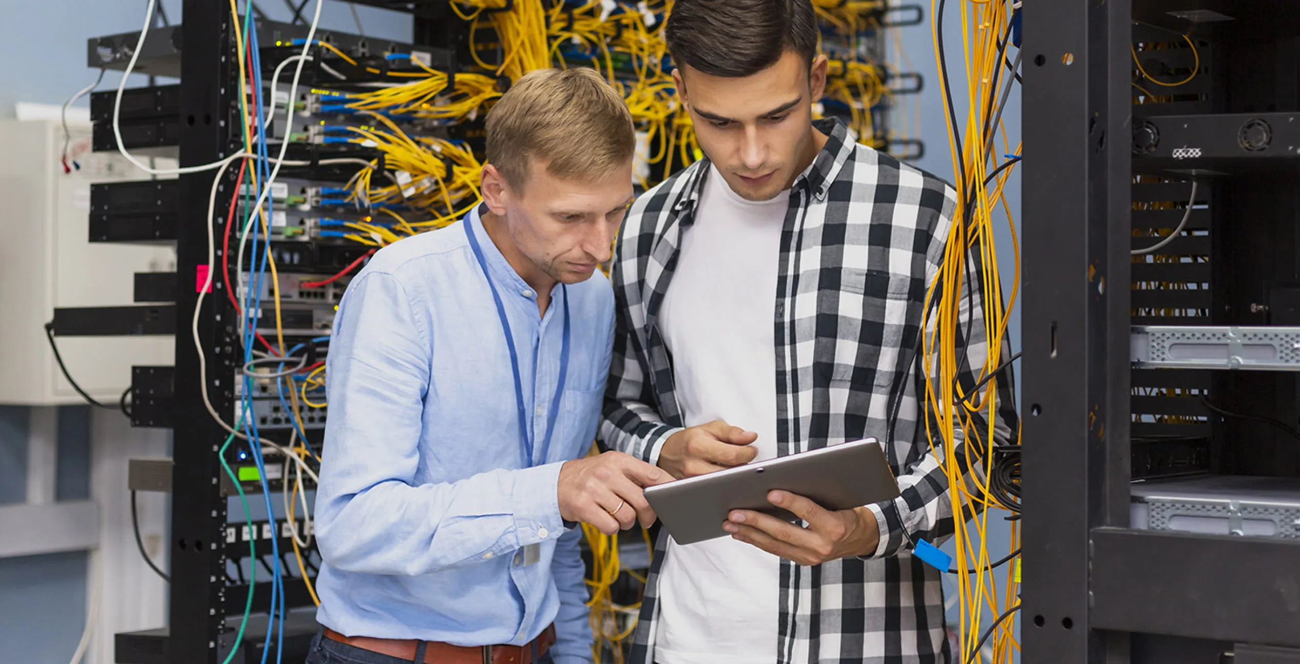 ICT technician performing on-site installation work